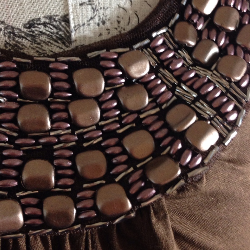 Cristinalove Brown Embellished Dress M - Picture 4 of 4